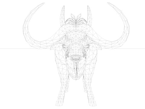 Buffalo Rigged and Animated 3D Model