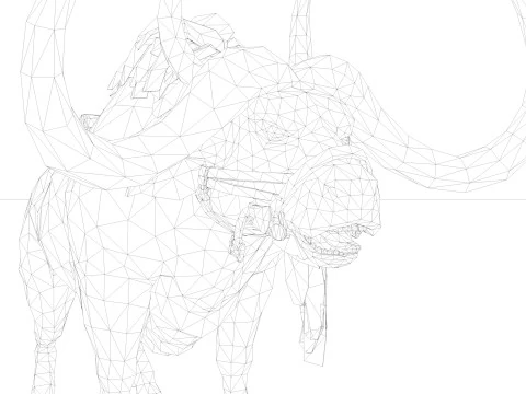 Buffalo Rigged and Animated 3D Model