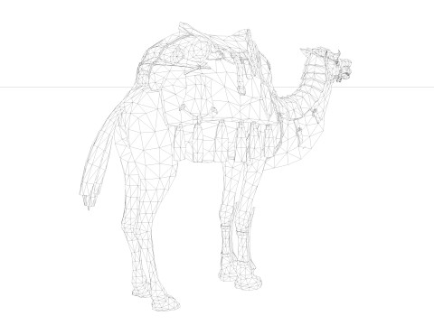 Camel Rigged and Animated Model 3D