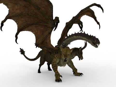 Chimera Rigged and Animated 3D Model