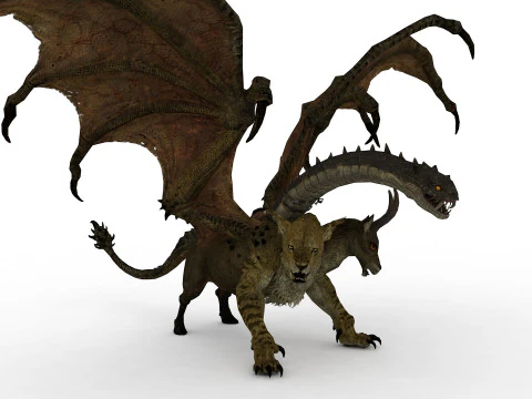 Chim&auml;re manipuliert und animiert 3D Modell