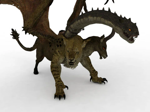 Chimera Rigged and Animated 3D Model