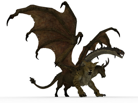Chimera Rigged and Animated 3D Model