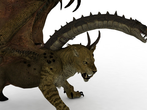 Chimera Rigged and Animated 3D Model