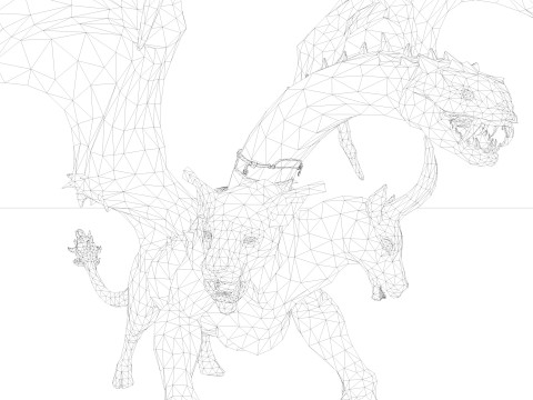 Chimera Rigged and Animated 3D Model