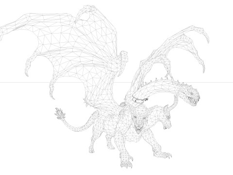 Chimera Rigged and Animated 3D Model