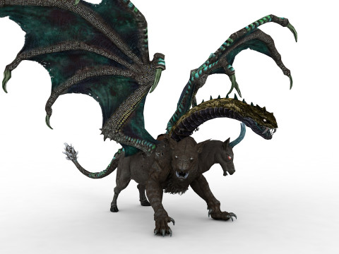 Chimera Rigged and Animated 3D Model