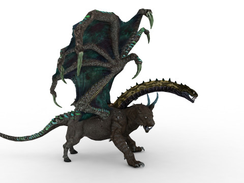 Chimera Rigged and Animated Model 3D