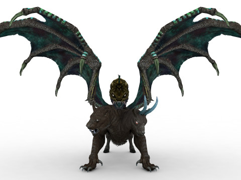 Chimera Rigged and Animated Model 3D
