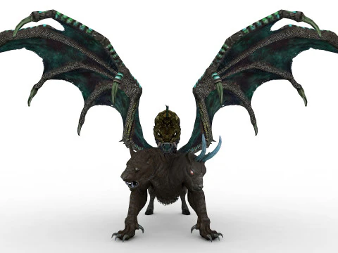 Chimera Rigged and Animated 3D Model