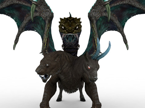 Chimera Rigged and Animated Model 3D