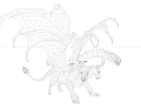 Chimera Rigged and Animated 3D Model