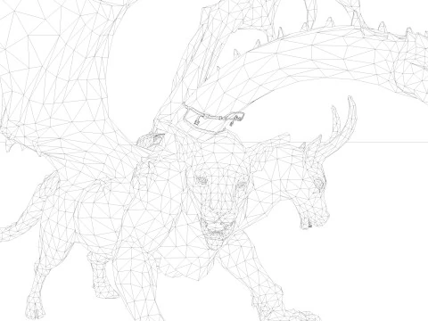 Chimera Rigged and Animated 3D Model