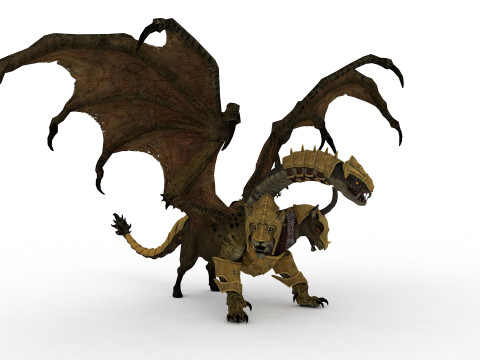 Chimera Rigged and Animated 3D Model