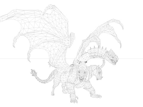 Chimera Rigged and Animated 3D Model