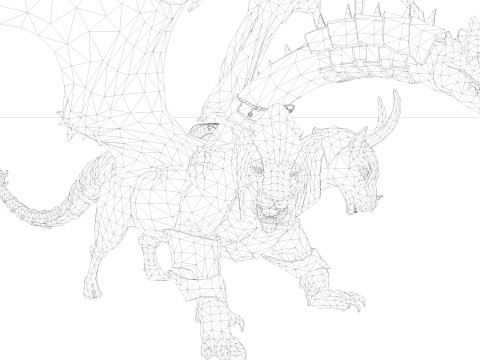 Chimera Rigged and Animated 3D Model