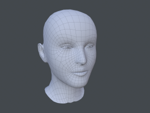 female head textured Model 3D