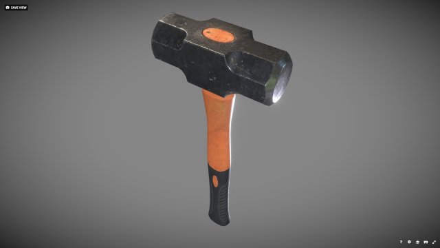sledge hammer 3D 模型 .c4d .max .obj .3ds .fbx .stl .blend 