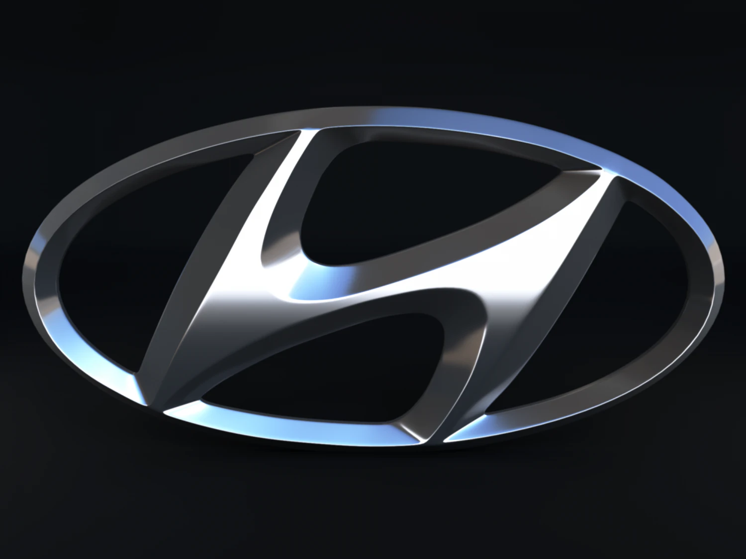 Hyundai Logo 3D Model .c4d .max .obj .3ds .fbx .stl .blend 