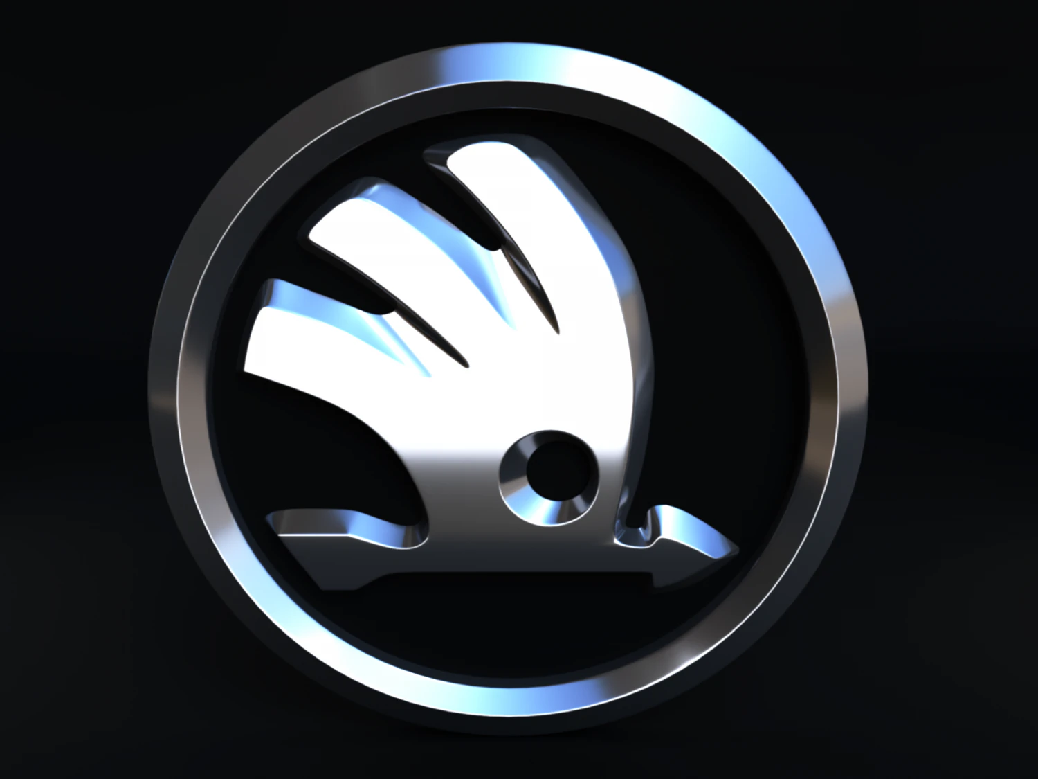 Skoda 2011 Logo 3D Model .c4d .max .obj .3ds .fbx .stl .blend 