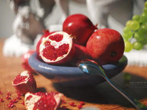 c4d octane super realistic still life of fruit painting grape pomegranate 3D 모델