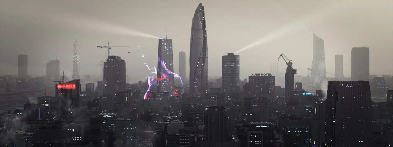c4d octane render cyberpunk city cbd sea river building 3D Model .c4d .max .obj .3ds .fbx .stl .blend 