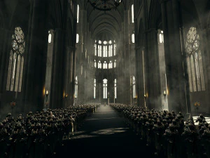 c4d辛烷渲染中世纪权力的游戏教堂城堡骑士 3D 模型