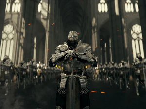 c4d octane rendermiddle ages game of thrones church castle knight 3D Model