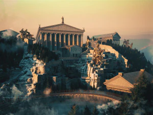 罗马神庙神庙希腊神话北欧神话仙境传说 3D 模型