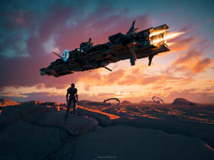 c4d ottano rende la scena dello spazio su Marte Modello 3D