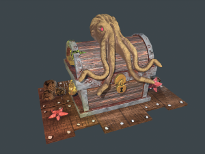 ancient sea chest for a game project low-poly  3D Models