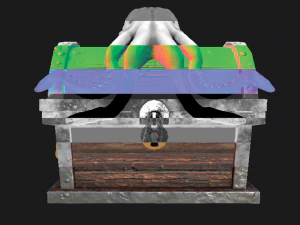 ancient sea chest for a game project low-poly 3D Model