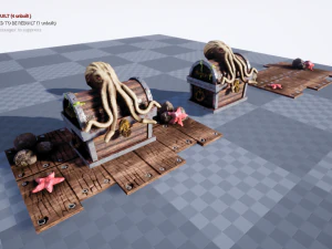 ancient sea chest for a game project low-poly 3D Model