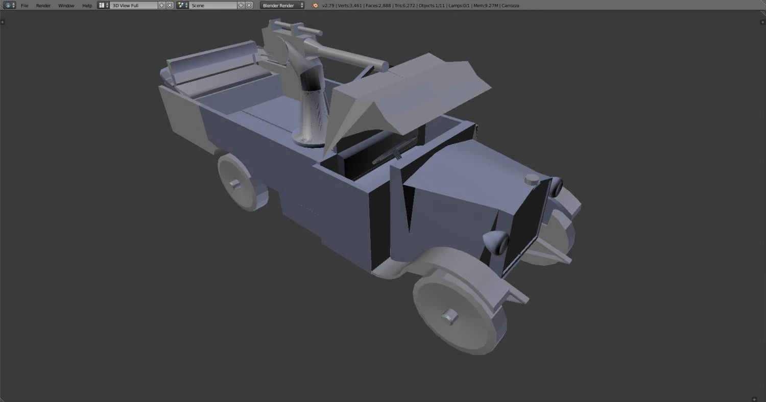 Autocannone ceriano 1940 3D Model .c4d .max .obj .3ds .fbx .stl .blend 