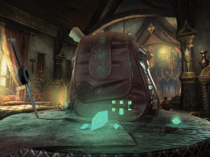 scene magical leather hunter bag with flasks 3Dモデル