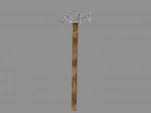 wood and steel construction hammer game ready low-poly 3D Model