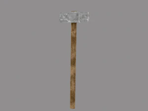 wood and steel construction hammer game ready low-poly 3D Model
