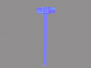 wood and steel construction hammer game ready low-poly 3D Model