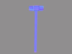wood and steel construction hammer game ready low-poly 3D Model