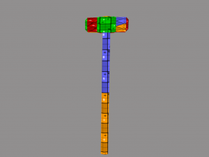 wood and steel construction hammer game ready low-poly 3D Model