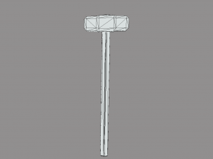 wood and steel construction hammer game ready low-poly 3D Model