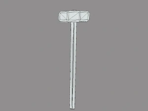 wood and steel construction hammer game ready low-poly 3D Model