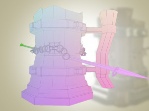 stylized viking beer mug was penetrated by arrow gameready low-poly 3D 模型