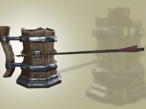 stylized viking beer mug was penetrated by arrow gameready low-poly 3D 模型