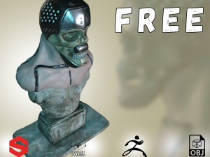 armor steel skull of terminator 3D-Modell