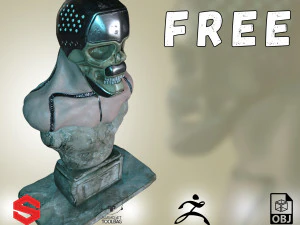 Stalowa zbroja czaszki terminatora Model 3D