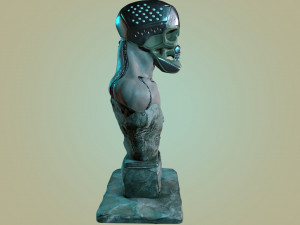 armor steel skull of terminator 3D Model