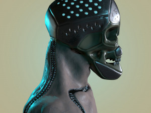 armor steel skull of terminator 3D Model