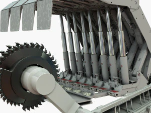 caricatore di cesoie per macchine per l'estrazione del carbone Modello 3D