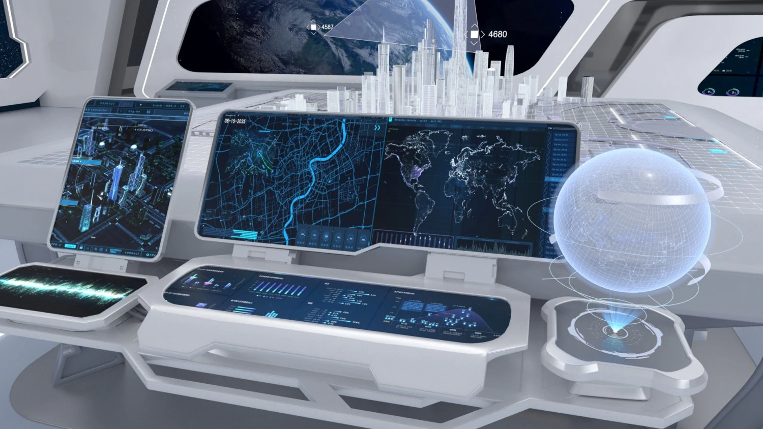 Technology space Exhibition Hall 3D Model .c4d .max .obj .3ds .fbx .stl .blend 